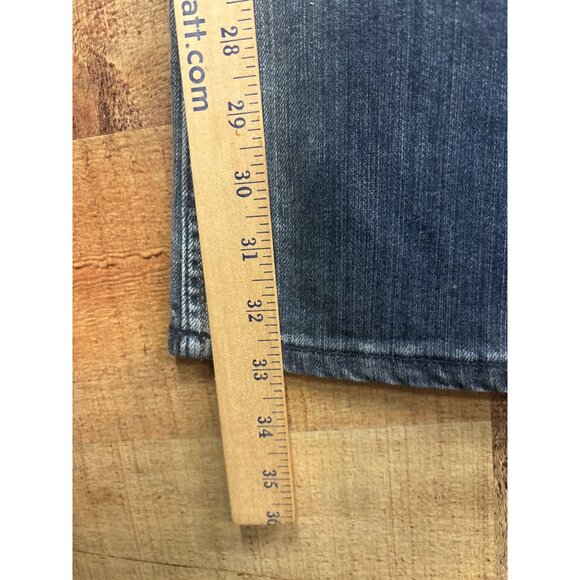 Seven7 Womens Bootcut Jeans Size 25 Distressed Denim with Rhinestone Pocket Acce - Picture 2 of 9